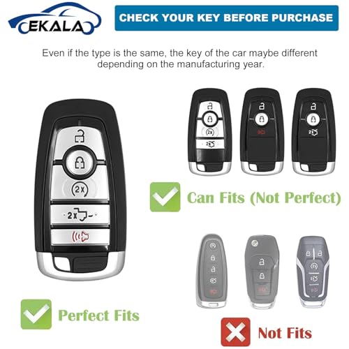 for Ford Key Fob Cover 3 4 5 Button with Keychain Soft Leather Key Case — view 2