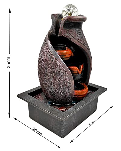 Image of GTC Polyresin Beautiful Mini Waterfall Fountain with Electric Water Pump for Home Decor Show Piece Indoor Decorative Diwali Birthday Item Showpiece (75054, Multicolour)