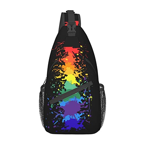 Rainbow LGBT Sling Backpack Multipurpose Chest Bag Hiking Travel Daypack Crossbody Shoulder Bag Outdoor Unisex