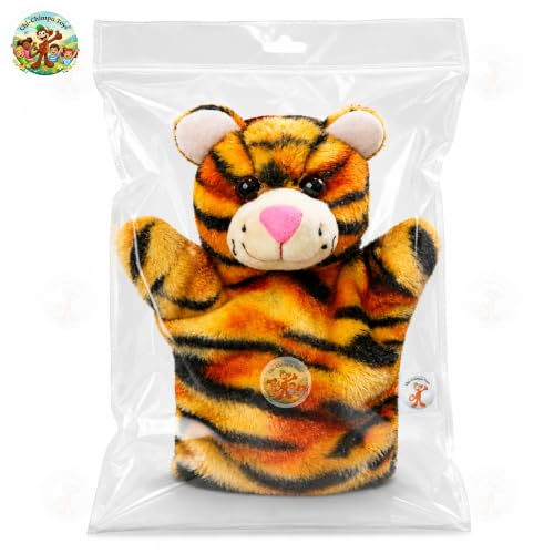 Image of Tiger Puppet Soft Hand Puppet for Kids Role Play Storytelling Educational Toy