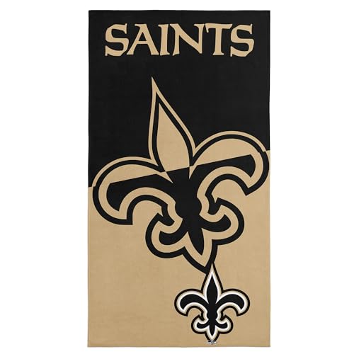 Image of Northwest NFL New Orleans Saints Microfiber Beach Towel, 30 x 60 Inches - Quick Dry, Sand Resistant, Lightweight, Highly Absorbent, Incisor Design