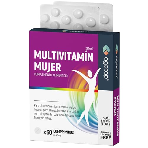 Multivitaminas Mujer – Complejo multivitamínico y Mineral para Mujeres con Magnesio, Hierro, Zinc y Vitaminas B, C, D y E – multivitaminas, Energía, Defensas y Concentración – 60 Comprimidos veganas