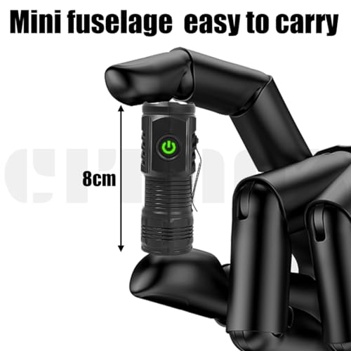 Image of Three-Eyed Monster Mini Super Power Torch, 3 Light Modes Water Resistant, Rechargeable LED (Black)