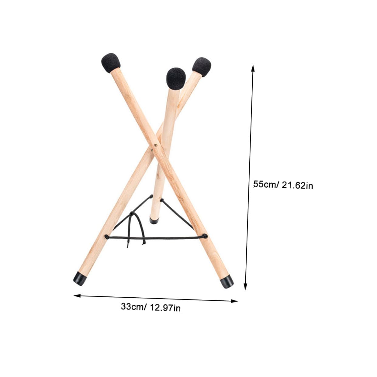 SHOWERORO Supporto Professionale in Legno Per Tamburo a Mano e Tamburo a Lingua, Treppiede Pieghevole Stabile Regolabile Per Strumenti a Percussione, Espositore Portatile Per Handpan