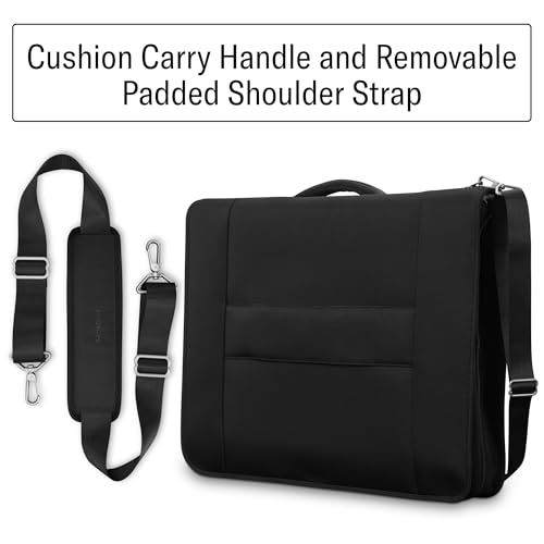 Samsonite UpLIFT 23” Bifold Garment Bag - Includes Wet Pocket and StackIt Strap™ Bi-Fold Bar To Prevent Creases - Tri-Fold Bar Option For Longer Items - Designed For Ultra Light Travel - Black4