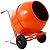 LJLB Efficient Portable Cement Mixer for Heavy-Duty Tasks, Large 8 Cu Ft Capacity, 115V Operation, Easy Mobility, Orange