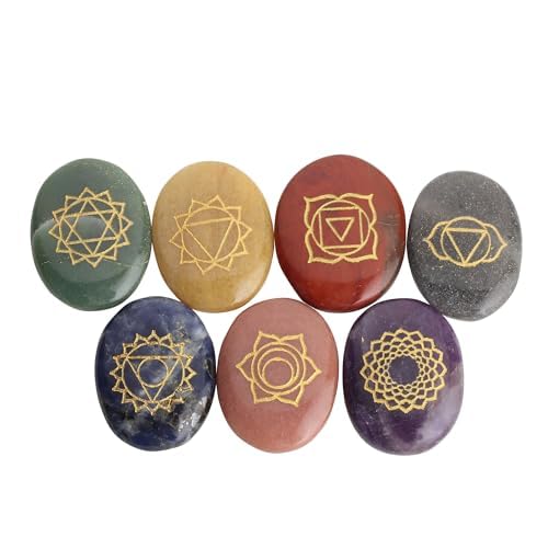 Svelandre 100% Authentic, Natural, Certified Seven Chakra Gemstone Coins Cabochon for Health,Healing,Prosperity, Money & Wealth, Compassion,Good Luck Angel & Zibu Symbol of Balance Feng Shui (7 Stone) (B0CT8PC1D2) Amazon Price History, Amazon Price Tracker