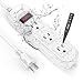 Waterproof and Shockproof Power Strip, Taboyt Animal and Child Safe Touch Protection Power Outlet with Strong Fire-Retardant Shell,6ft Extension Cord and Surge Protected for Outdoor/Indoor【Patented】