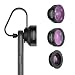 Vteyes Universal 3 in 1 Phone Camera Lens, Full Screen No Dark Circle, 198° Fisheye Lens + 150° Wide Angle Lens + 10X Macro Lens for iphone Samsung Most Android Smart Phones, Both front & Back Cameras
