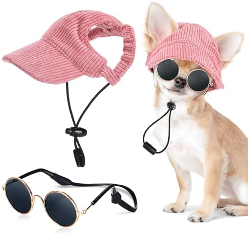 Jadive Small Dog Sun Hat with Ear Holes, Dog Cat Sunglasses with ...