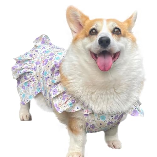 UOSIA 子犬ワンピース大きな犬の女の子かわいい花の子犬ワンピースペットのお姫様服春夏服中小型品種