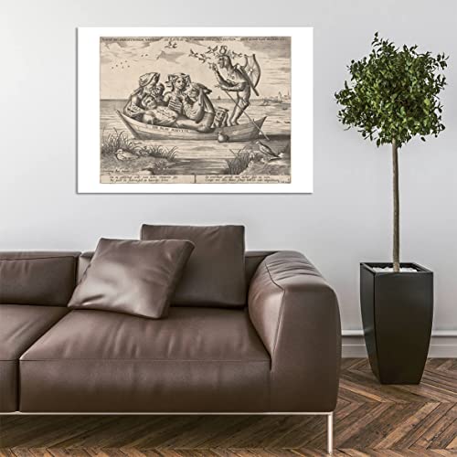 Poster Hieronymus Bosch Sailing encadré mat pour stopper les reflets - 5