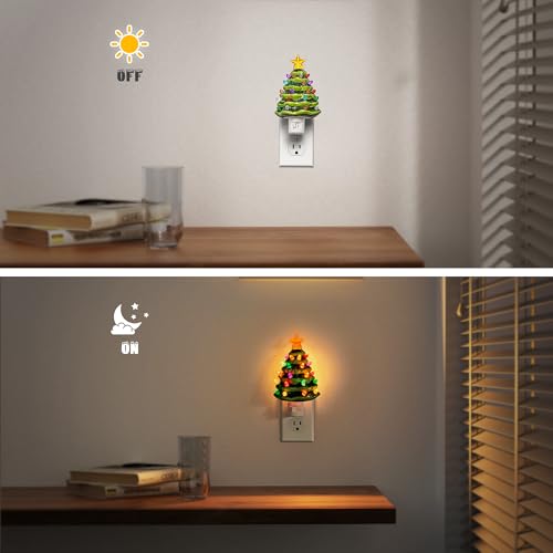 Image of JandCase Christmas Tree Night Light, 3000K Night Lights Plug into Wall