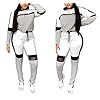 Women-2-Piece-Outfit-Long-Sleeve-Color-Block-Mesh-Hoodie-Sweatshirt-Skinny-Long-Pants-Tracksuits-Set Annystore 2 PC Tracksuit For Women Long Sleeve Hooded Sweatshirts + Long Pants Sportswear Outfit Sweatsuit Set Grey S
