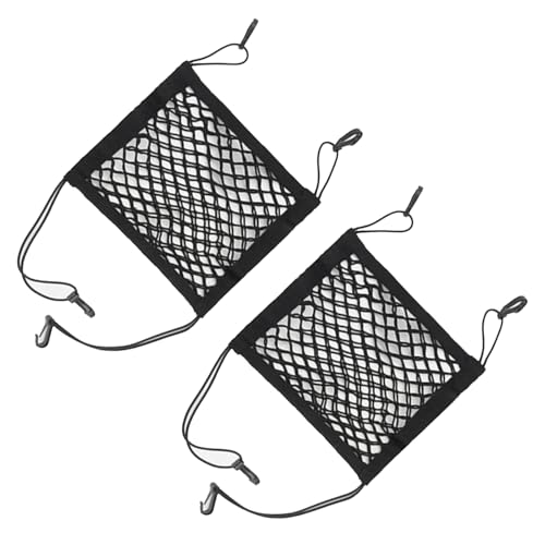 pclapora 2 Pezzi Rete Portaoggetti Auto, 25 x 30 cm Rete Bagagliaio Auto, Retebagagliaio Portaoggetti Tasca Organizer Elastico, Universale Storage Mesh Net con 4 Ganci Elastica per Sedile, Groceries