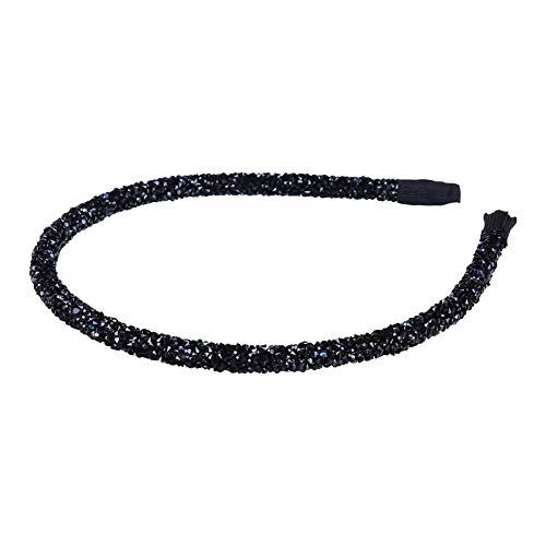 Xiang Ru Serre-tête Bandeau Cheveux Accessoire Elastique pour Enfants Femmes Fête Maquillage Noir Strass Tube Cover