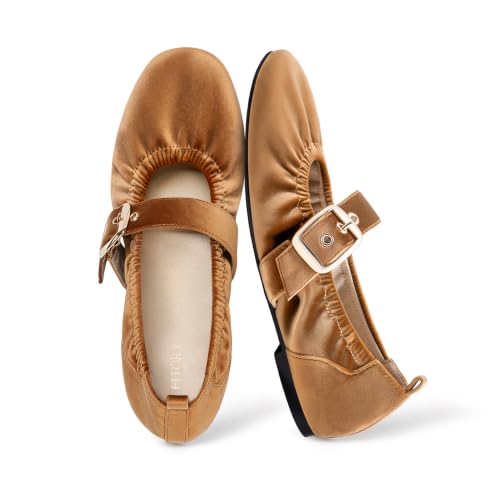 FITORY Mary Jane Shoes Ballet Flats for Women Dressy Casual Business | Ballerina Closed Toe, Comfortable, Formal, Ladies, Cute, velvet, trendy, slip on
