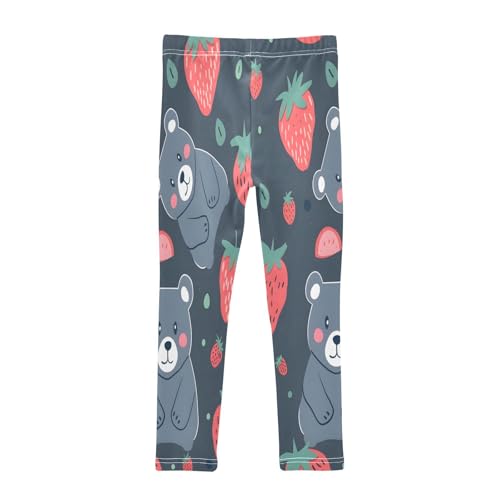 Toddler Girls Leggings Printed Yoga Pants Leggings Bear and Strawberry for Kids2