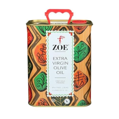 ZOE Extra Virgin Olive Oil 3L (101.4 fl oz) | Freshly Harvested, First Cold-Pressed | High Polyphenol, Hand-Selected Olives from Spain | Fruity Flavor, Rich Aroma | BPA-Free Tin