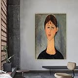 Amedeo Modigliani《Portrait de Mme Zborowska》Toile Art Peinture à l'huile Oeuvre Affiche Image Décoration de la Maison Impressions sur Toile 50x75cm Sans Cadre