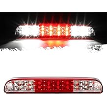 Partsam High Mount Stop Light Third 3rd Brake Light Replacement for F250 F350 F450 F550 Super Duty 1999 to 2016 / Ranger/B series LED Rear Cab Roof Center Mount Brake Stop Tail Cargo Light Lamp Red