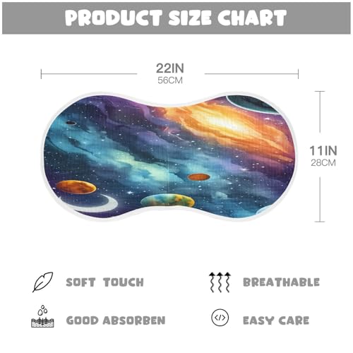 J JOYSAY Moon Planets Nebula Dark Baby Burp Cloths for Boys Girls Large 22''x11'' Cotton 4 Layer Newborn Towel for Infant one sizex12