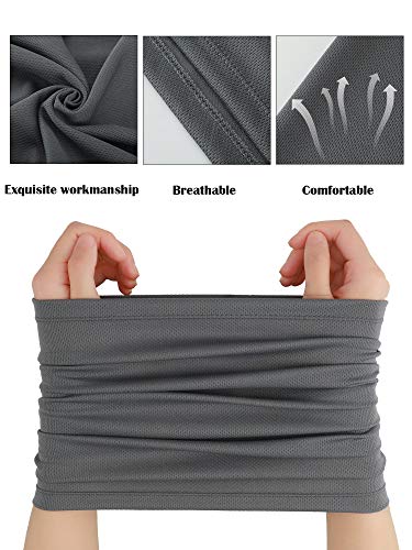 Summer Face Cover Scarf Mens Balaclava Neck Gaiter Baclava Face Breathable Bandana Sun Protection Cycling Running(Dark Grey,9 Pieces) #TOP5