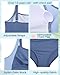 JiAmy Girls One Piece Swimsuit Color Block Bathing Suit Cross Ruched Adjustable Straps Modest Swimwear Blue 11-12Y