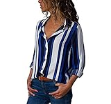 Damen Bluse Langarm V-Ausschnitt Elegant Casual Lose Oberteile,Material:71%-80% Polyester,aus hochwertigem Material fühlt sich toll auf der Haut und angenehm zu tragen