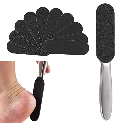 Techson Lima de pie de acero inoxidable (agujero grande), profesional para escofina de callos de los callos, manicura y pedicura para quitar la piel dura Cover