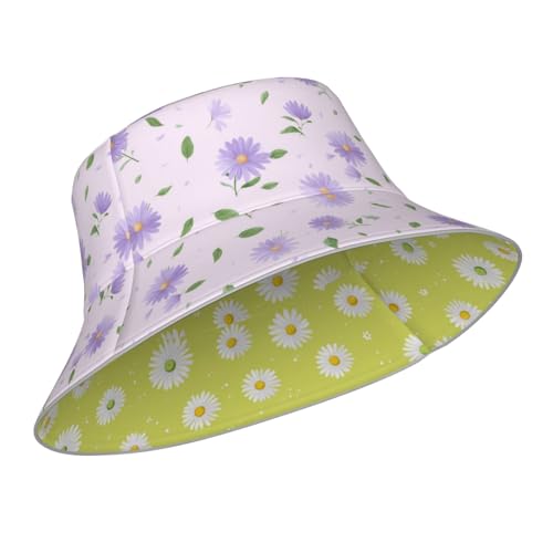 Image of Bucket Hat Double-Side-Wear Reversible Sun Hat Beach Travel Hiking for Women Men