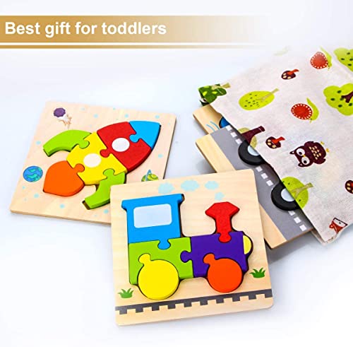 Quebra-cabeças de veículo de madeira GKPLY para 1 2 3 anos de idade, meninos, meninas, brinquedos ed