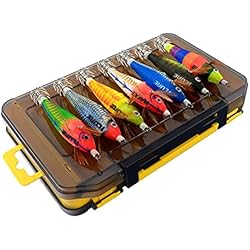 Señuelo Imitacion Calamar Lixada Señuelo de Pesca Colorido,Cebo Duro de Imitación Luminosa para Camarones,Señuelo para Gambas con Plantillas de Calamar