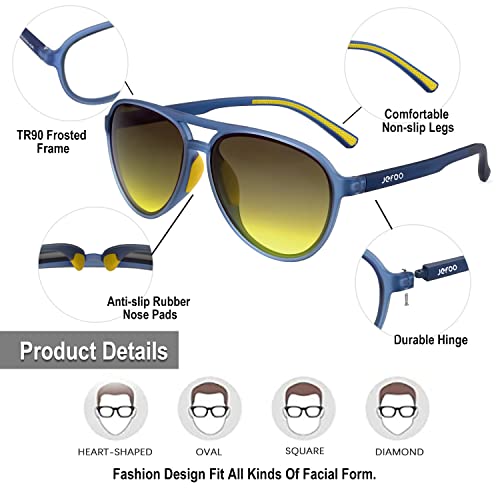 Image of Jefoo Polarized Aviator Sunglasses for Women Men Retro Trendy Sports Sunglasses for Outdoor UV400 Protection