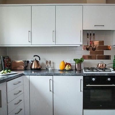 Image of Light Grey Peel and Stick Wallpaper Matte Self Adhesive Removable Wallpaper,Waterproof Kitchen Wallpaper Vinyl Contact Paper for Cabinet Furniture(12x60 Light Grey Matt)