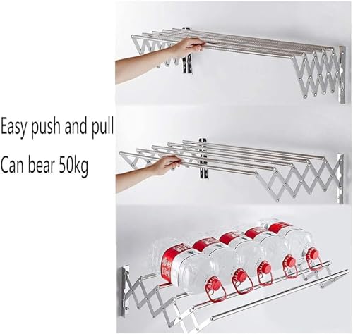 Cintre à linge mural rétractable et étendoir à linge extensible 60 cm - 2