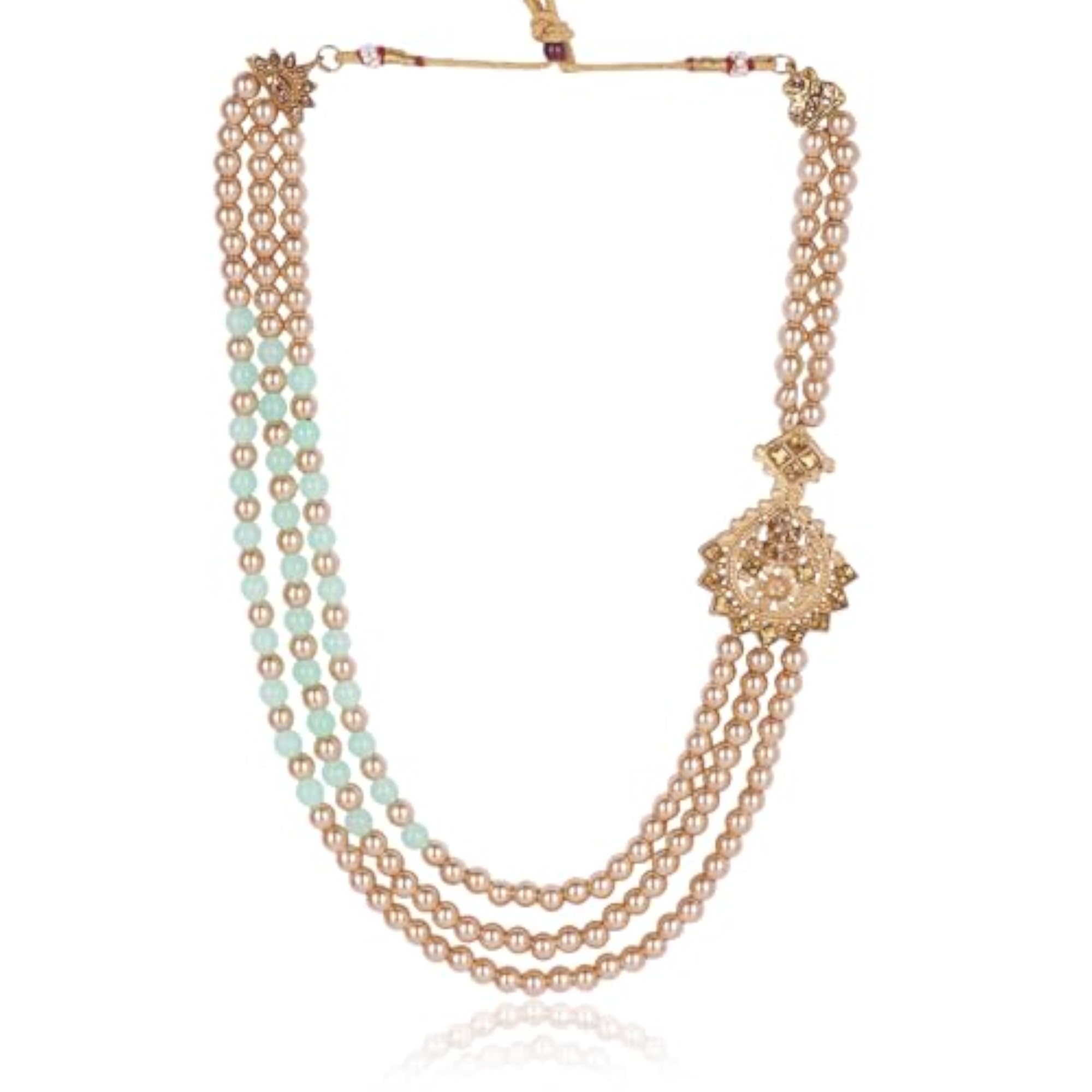 Men's Pearl Beads Dulha Necklace for Weddings