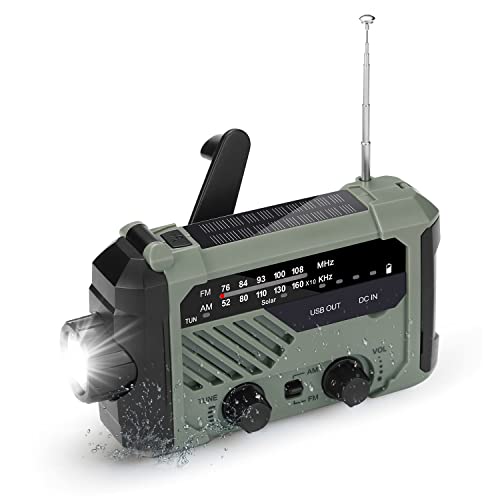 ACELIFE Solar Radio, Tragbar Kurbelradio Dynamo Radio mit AM/FM, Kurbelradio mit Handyladefunktion Solar, Notfall Radio und SOS-Alarm, mit Taschenlampe & Leselicht für Wandern, Camping, Outdoor Cover