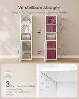 VASAGLE Bücherregal, 5-stöckiges Standregal mit Tür, 31.8 x 24 x 145.9 cm – Ansicht 4