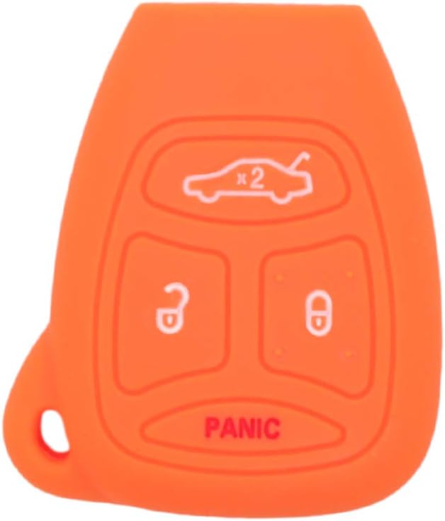 SEGADEN Silicone Cover Protector Case Holder Skin Jacket Compatible with DODGE JEEP CHRYSLER MITSUBISHI 4 Button Remote Key Fob CV9752 Orange