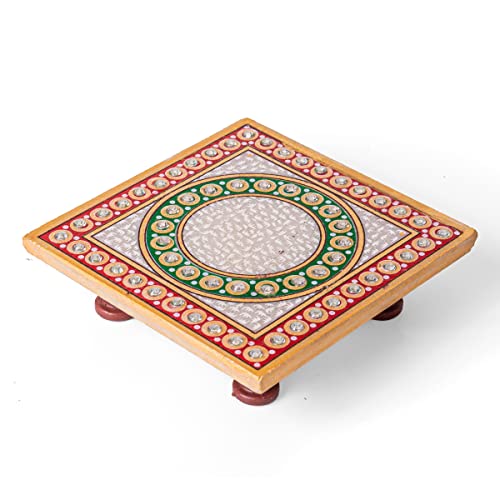 Estatua de Krishna Laddu Gopal con Chauki para Decoración y Pooja miniatura 3