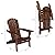 Outvita Folding Adirondack Chair Set of 2, 350LBS Solid Wood Garden Chair Weather Resistant, Outdoor Wooden Accent Furniture Fire Pit Lounge Chairs for Garden, Yard, Patio, Lawn, Carbonized
