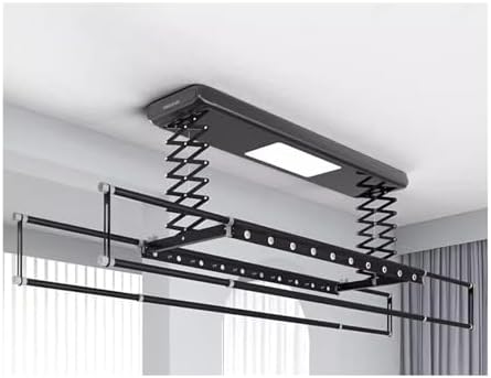 Ceiling Clothes Dryer Aluminium and Steel Electric Clothes Dryer with Remote Control,Clothes Drying Rack Electric Clothes Drying Rack Indoor Remote Control Lifting Clothes Drying Rack Home B