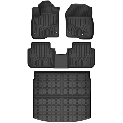 Floor Mats & Cargo Liner Fit for Honda CR-V Hybrid 2026 2025 2024 2023, TPE All Weather Custom Fit for Honda CRV Hybrid Floor Liners and Trunk Mat, 1st & 2nd Row Cargo Mat Car Mats Set Accessories