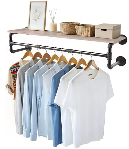 Reviews de Tubular para Ropa , tabla con los diez mejores. 44 Hogar Estante de Ropa, 104cm Perchero de Pared para Ropa Industrial para Colgar, Barra Desmontable Multiusos para Armario, Balcón, Baño, Dormitorio, Hierro Negro