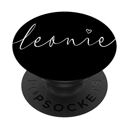 Nombre Leonie Nombre Negro Blanco Caligrafía Escritura manual PopSockets PopGrip Intercambiable
