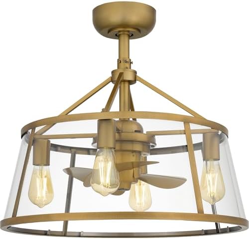 Quoizel Barlow - 32W 4 LED Fandelier in Transitional Style-15.75 Inches Tall and 22 Inches Wide-Weathered Brass Finish