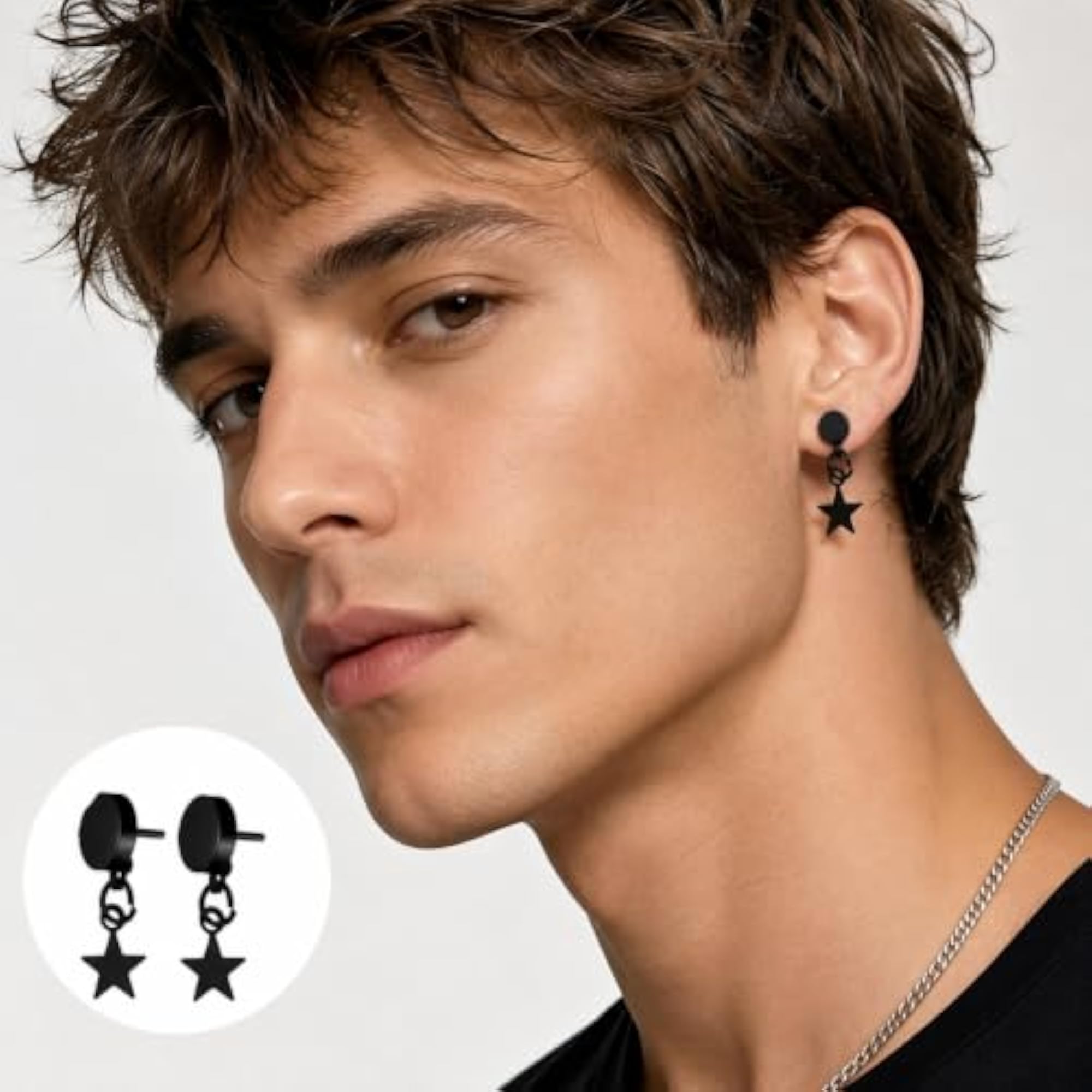 Punk Fashion Star Charm Drop Huggie Earring