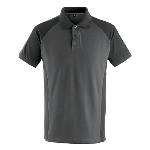 Image of Mascot 50569-961-1809 Bottrop Unique Modern Fit Polo Shirt, Size M, Dark Anthracite/Black
