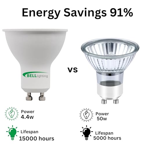 Bell Lighting GU10 LED Bulbs – 350 lm Cool White 4000K – 4.4 Watts Beam Angle 38° Spotlight Bulb – 220-240 Volts Non-Dimmable Energy Saving LED Bulb – Pack of 5 - Image 3